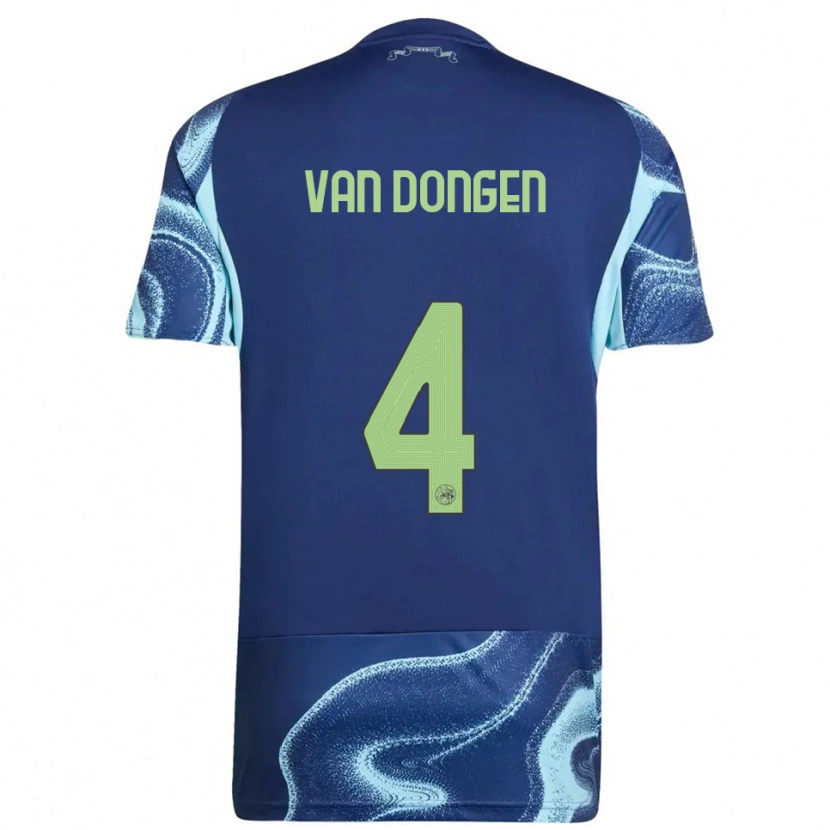 Danxen Homem Camisola Bram Van Dongen #4 Marinho Azul Celeste Alternativa 2025/26 Camisa