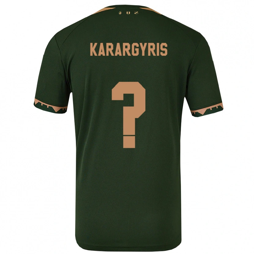 Danxen Homem Camisola Zois Karargyris #0 Verde Dourado Alternativa 2025/26 Camisa
