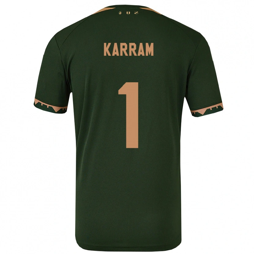 Danxen Homem Camisola Faris Karram #1 Verde Dourado Alternativa 2025/26 Camisa
