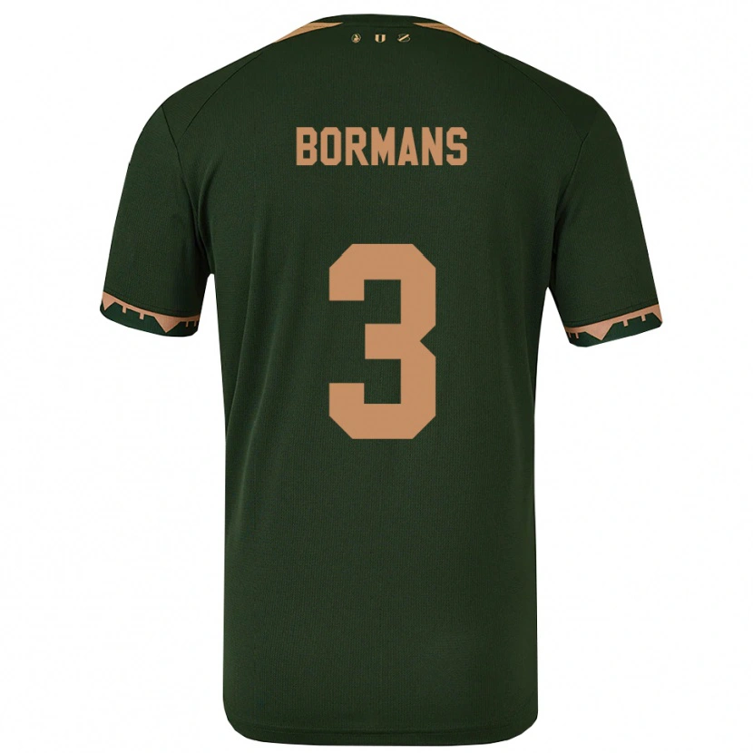 Danxen Homem Camisola Merel Bormans #3 Verde Dourado Alternativa 2025/26 Camisa