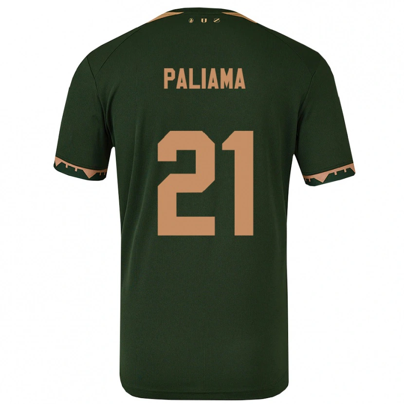Danxen Homem Camisola Joni Paliama #21 Verde Dourado Alternativa 2025/26 Camisa