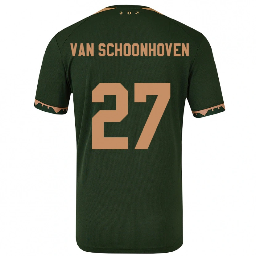 Danxen Homem Camisola Nurija Van Schoonhoven #27 Verde Dourado Alternativa 2025/26 Camisa
