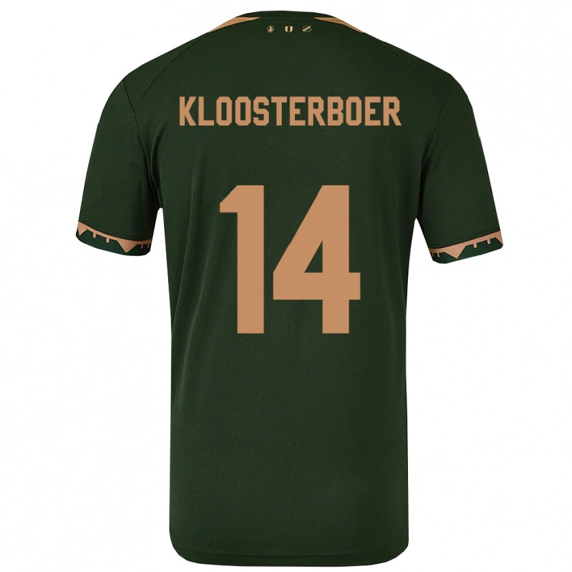 Danxen Homem Camisola Per Kloosterboer #14 Verde Dourado Alternativa 2025/26 Camisa
