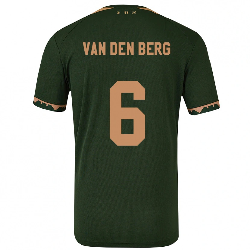 Danxen Homem Camisola Davy Van Den Berg #6 Verde Dourado Alternativa 2025/26 Camisa