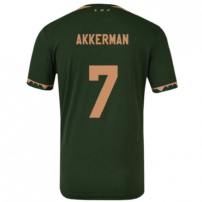 Danxen Homem Camisola Mees Akkerman #7 Verde Dourado Alternativa 2025/26 Camisa