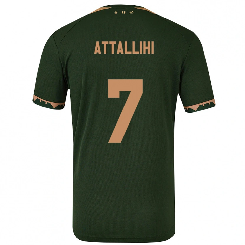 Danxen Homem Camisola Adam Attallihi #7 Verde Dourado Alternativa 2025/26 Camisa