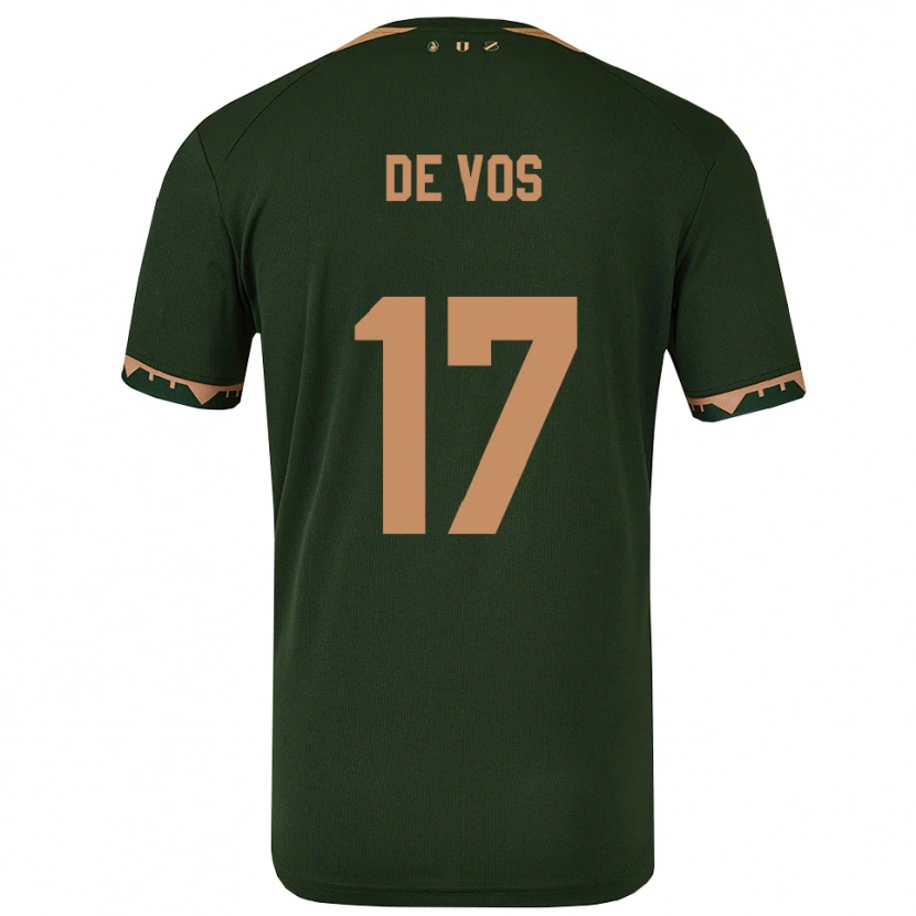 Danxen Homem Camisola Nick De Vos #17 Verde Dourado Alternativa 2025/26 Camisa