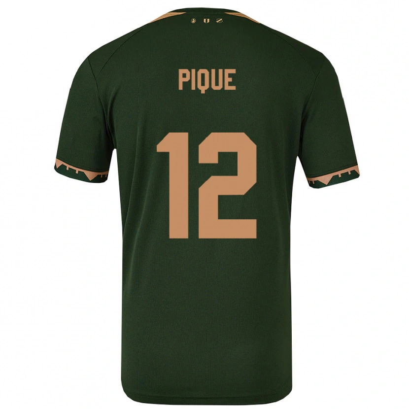 Danxen Homem Camisola Naomi Piqué #12 Verde Dourado Alternativa 2025/26 Camisa