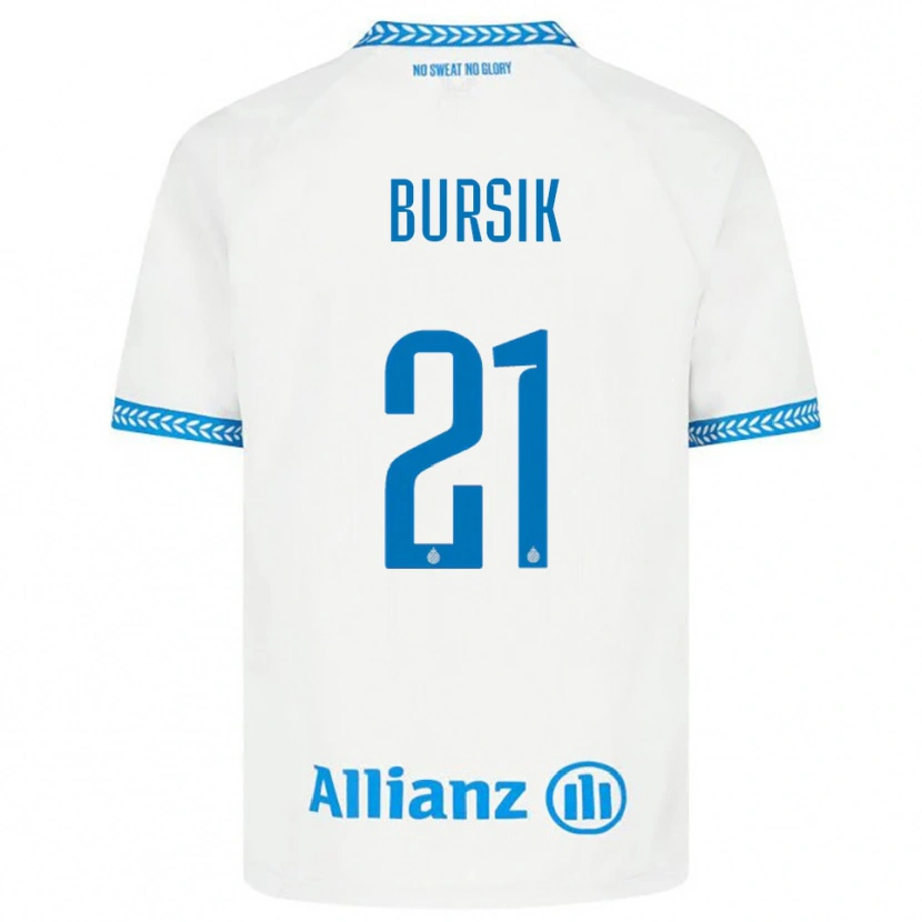Danxen Homem Camisola Josef Bursik #21 Azul Branco Alternativa 2025/26 Camisa