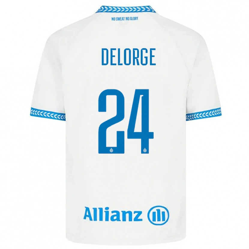 Danxen Homem Camisola Lucas Delorge #24 Azul Branco Alternativa 2025/26 Camisa