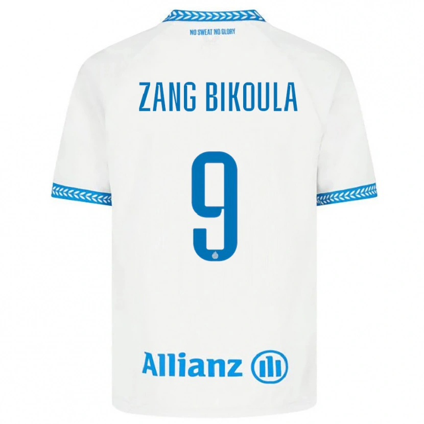 Danxen Homem Camisola Véronique Zang Bikoula #9 Azul Branco Alternativa 2025/26 Camisa