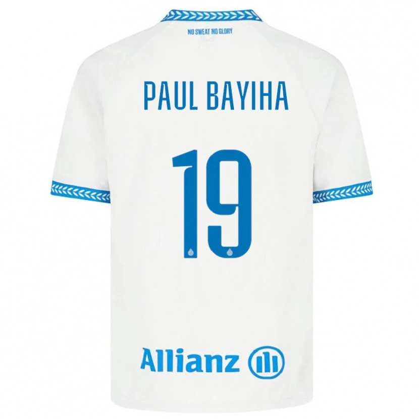 Danxen Homem Camisola Jean-Paul Bayiha #19 Azul Branco Alternativa 2025/26 Camisa