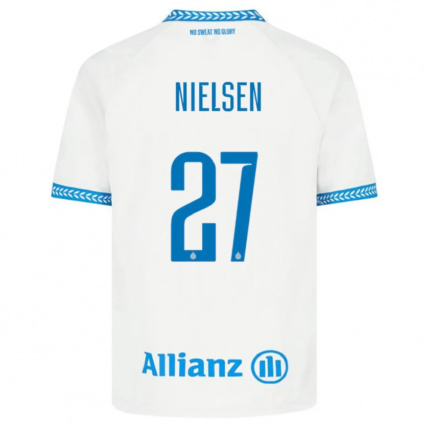 Danxen Homem Camisola Casper Nielsen #27 Azul Branco Alternativa 2025/26 Camisa