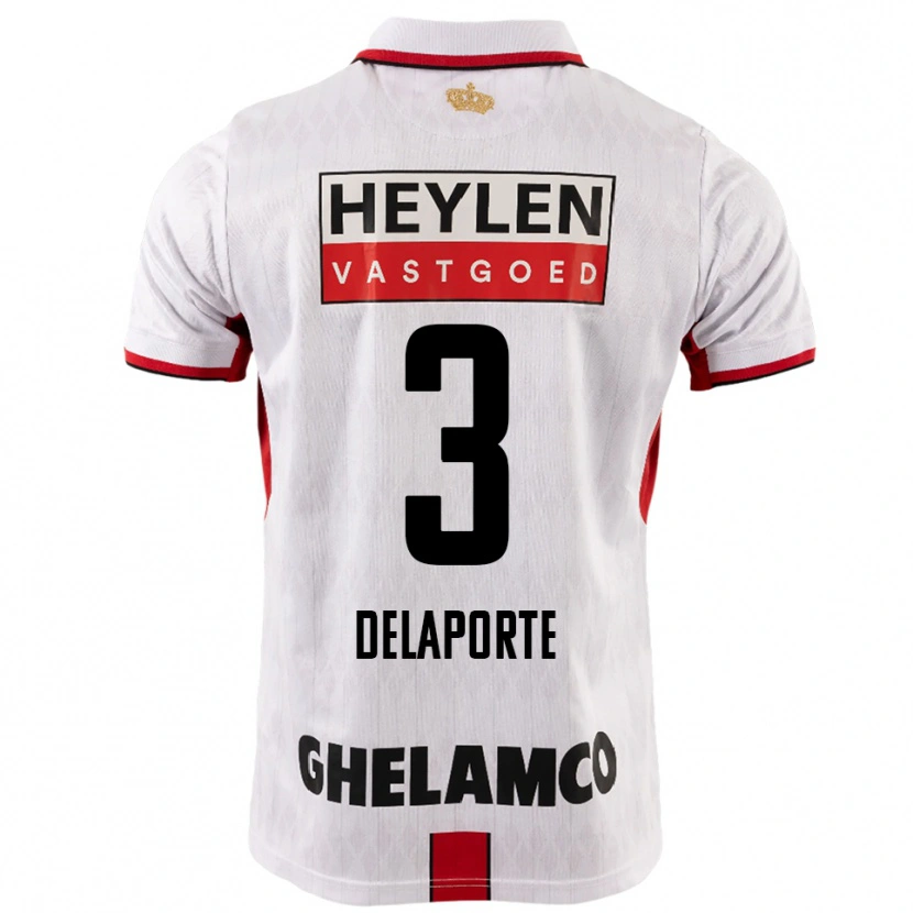 Danxen Homem Camisola Kyano Delaporte #3 Branco Vermelho Alternativa 2025/26 Camisa