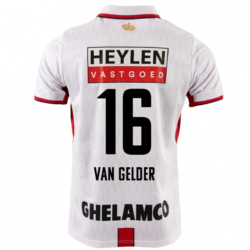 Danxen Homem Camisola Louie Van Gelder #16 Branco Vermelho Alternativa 2025/26 Camisa
