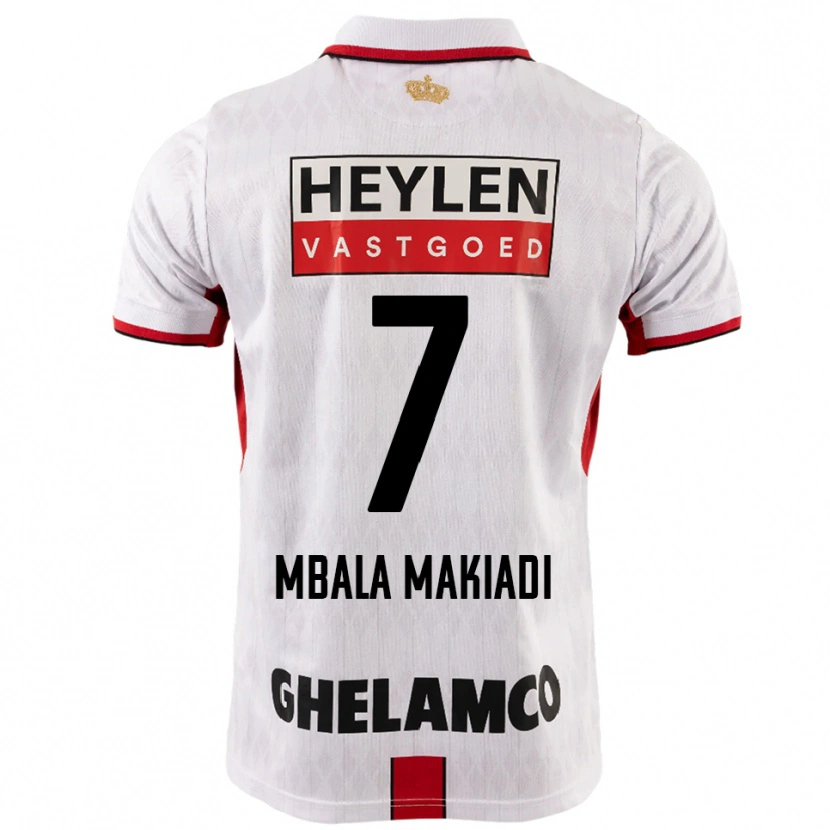 Danxen Homem Camisola Ravi Mbala Makiadi #7 Branco Vermelho Alternativa 2025/26 Camisa