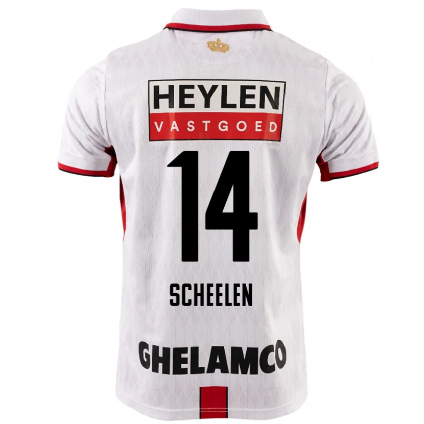 Danxen Homem Camisola Thijme Scheelen #14 Branco Vermelho Alternativa 2025/26 Camisa