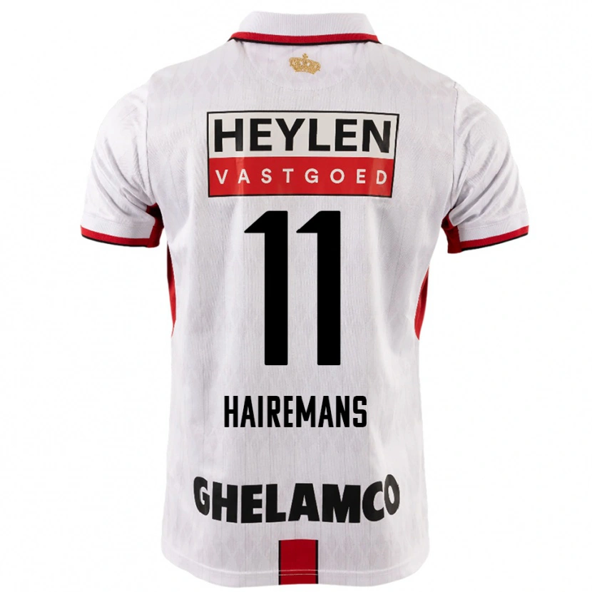 Danxen Homem Camisola Geoffry Hairemans #11 Branco Vermelho Alternativa 2025/26 Camisa