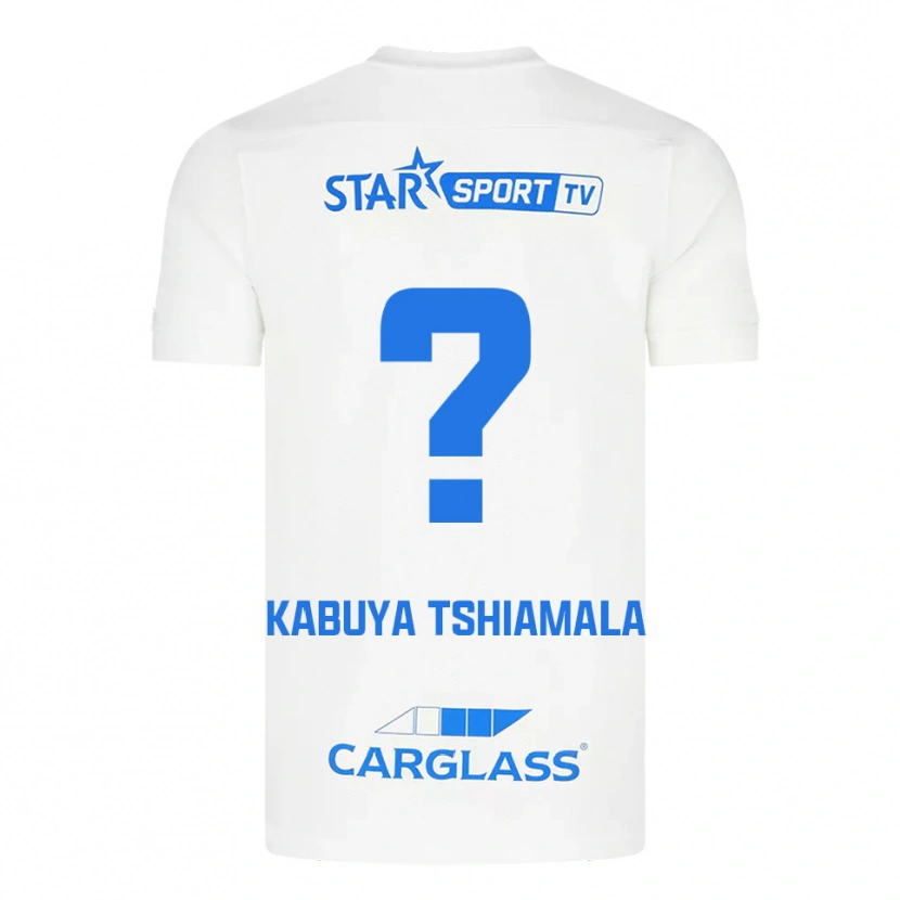 Danxen Homem Camisola Lino Kabuya Tshiamala #0 Branco Azul Alternativa 2025/26 Camisa