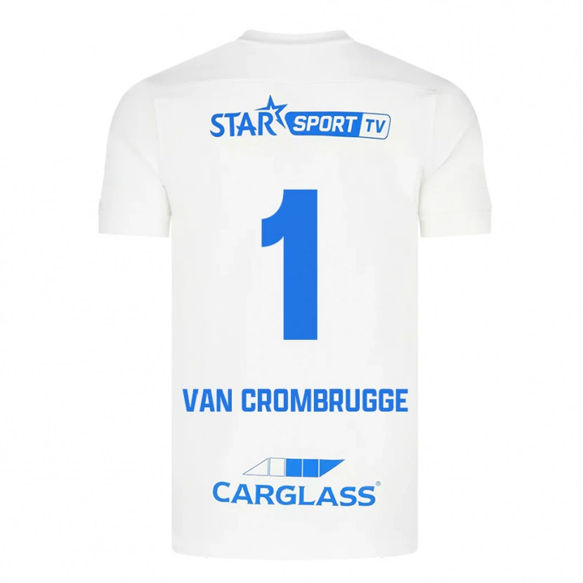 Danxen Homem Camisola Hendrik Van Crombrugge #1 Branco Azul Alternativa 2025/26 Camisa