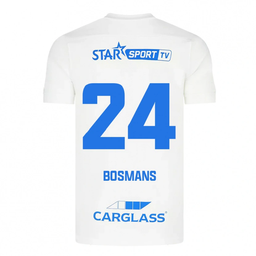 Danxen Homem Camisola Pia Bosmans #24 Branco Azul Alternativa 2025/26 Camisa