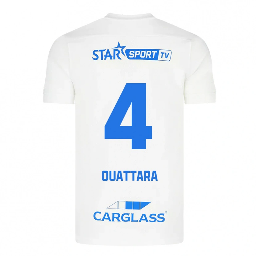 Danxen Homem Camisola Aziz Ouattara #4 Branco Azul Alternativa 2025/26 Camisa