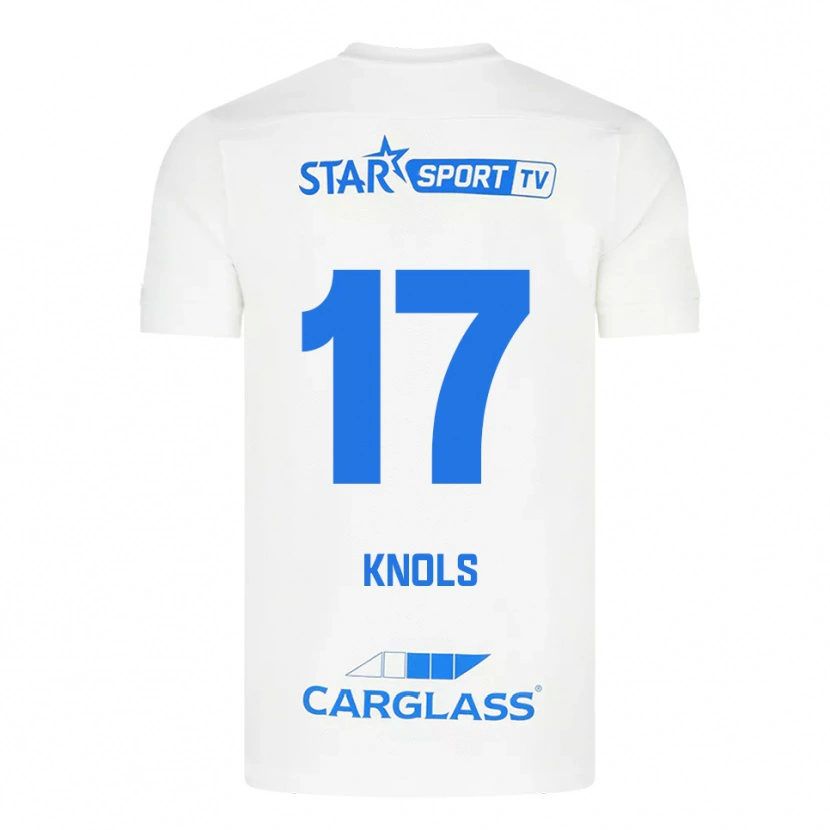 Danxen Homem Camisola Myrthe Knols #17 Branco Azul Alternativa 2025/26 Camisa