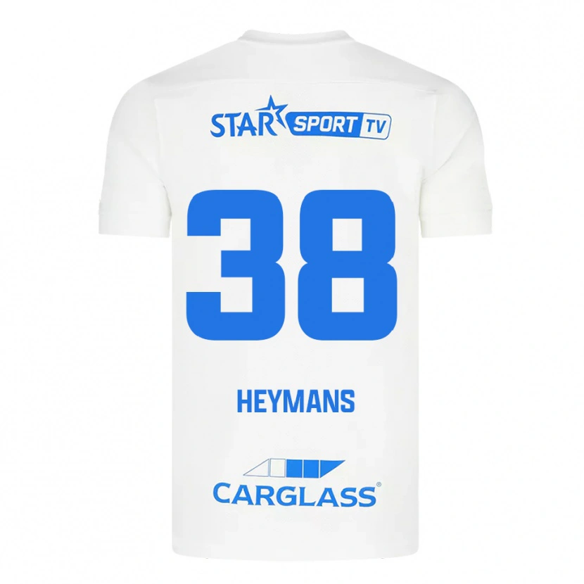 Danxen Homem Camisola Daan Heymans #38 Branco Azul Alternativa 2025/26 Camisa