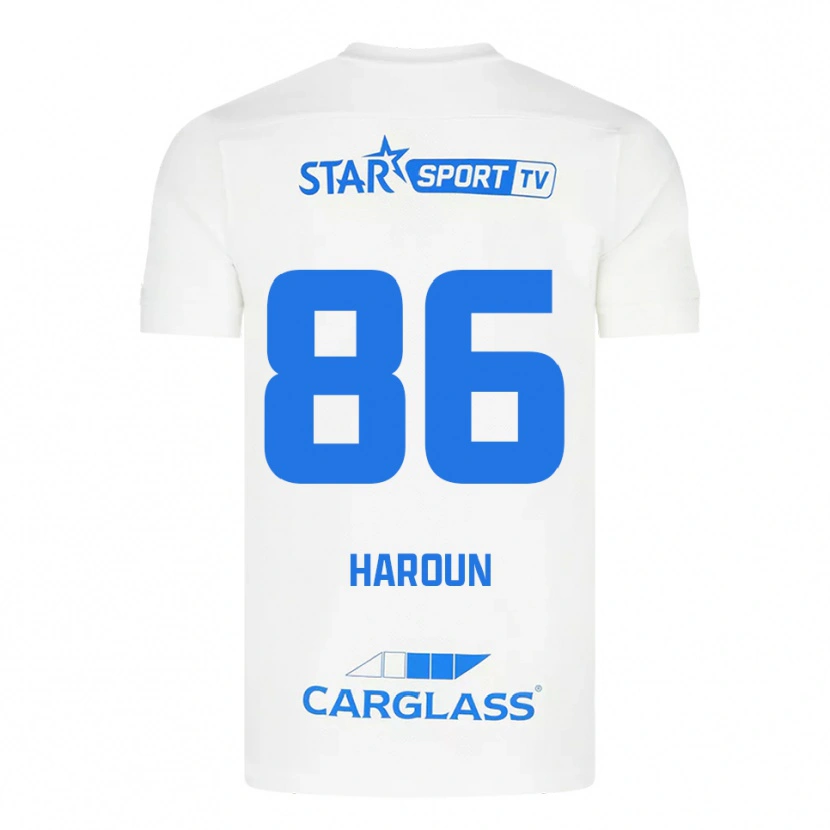 Danxen Homem Camisola Kenan Haroun #86 Branco Azul Alternativa 2025/26 Camisa