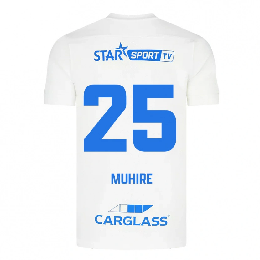 Danxen Homem Camisola Ian-Confiance Muhire #25 Branco Azul Alternativa 2025/26 Camisa