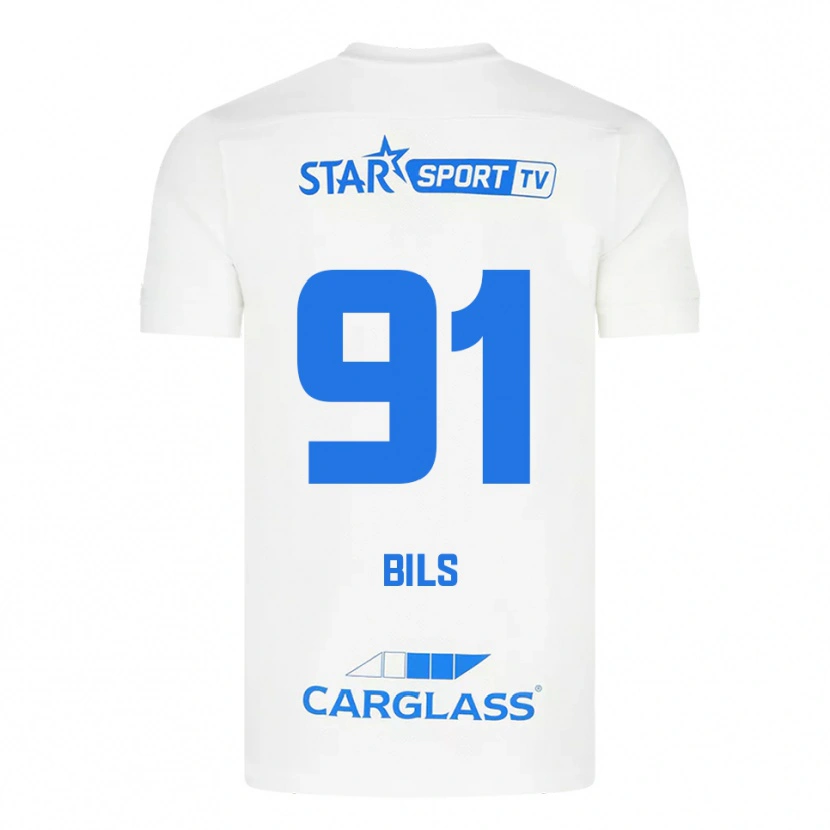 Danxen Homem Camisola Elise Bils #91 Branco Azul Alternativa 2025/26 Camisa