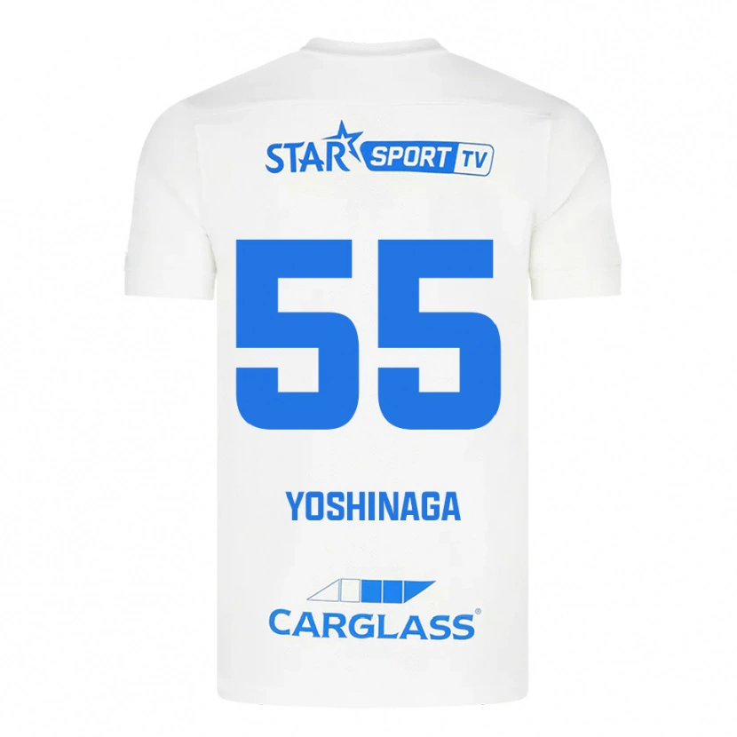 Danxen Homem Camisola Yumeki Yoshinaga #55 Branco Azul Alternativa 2025/26 Camisa