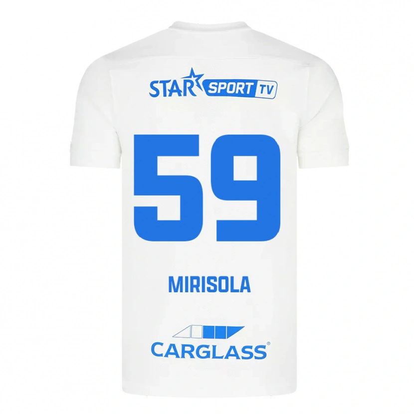 Danxen Homem Camisola Robin Mirisola #59 Branco Azul Alternativa 2025/26 Camisa