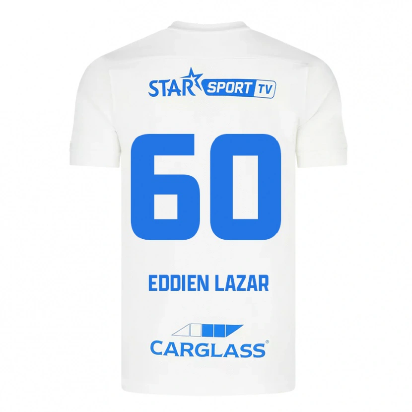 Danxen Homem Camisola Saif Eddien Lazar #60 Branco Azul Alternativa 2025/26 Camisa