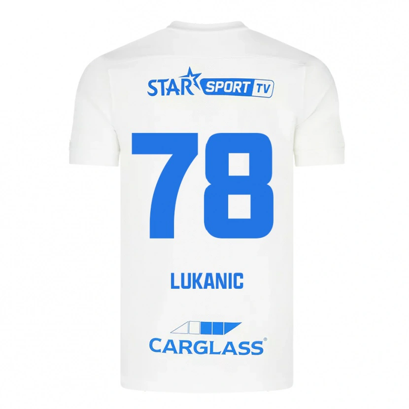 Danxen Homem Camisola Luka Lukanic #78 Branco Azul Alternativa 2025/26 Camisa