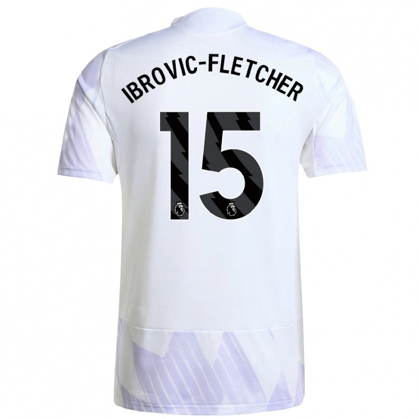 Danxen Homem Camisola Edward Ibrovic-Fletcher #15 Branco Roxo Roxo Alternativa 2025/26 Camisa