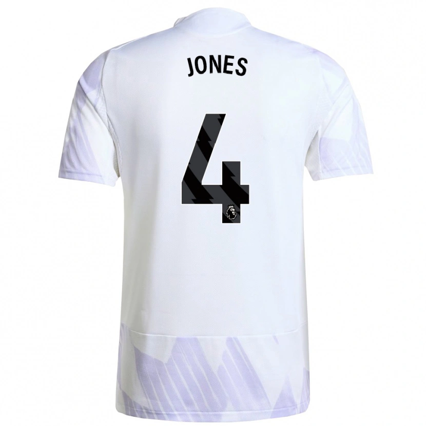 Danxen Homem Camisola Phil Jones #4 Branco Roxo Roxo Alternativa 2025/26 Camisa