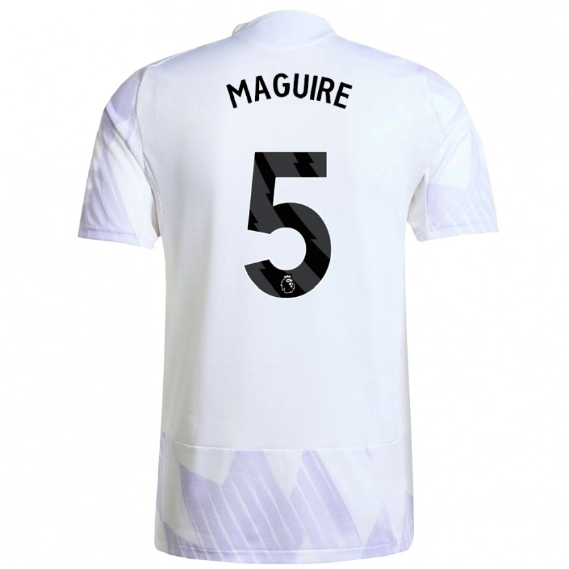 Danxen Homem Camisola Harry Maguire #5 Branco Roxo Roxo Alternativa 2025/26 Camisa