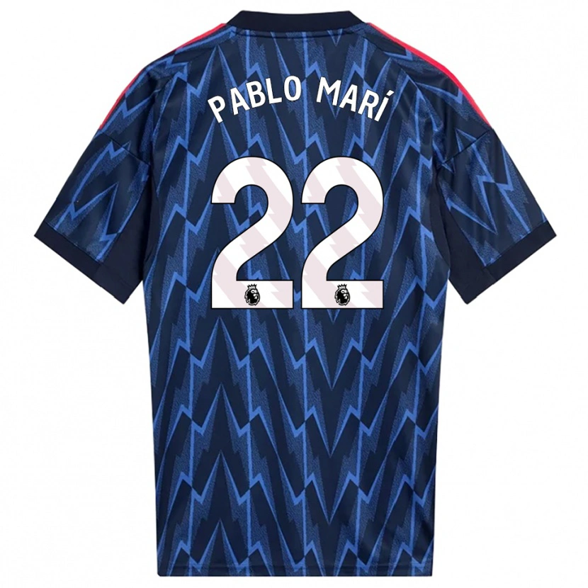 Danxen Homem Camisola Pablo Mari #22 Marinho Vermelho Alternativa 2025/26 Camisa