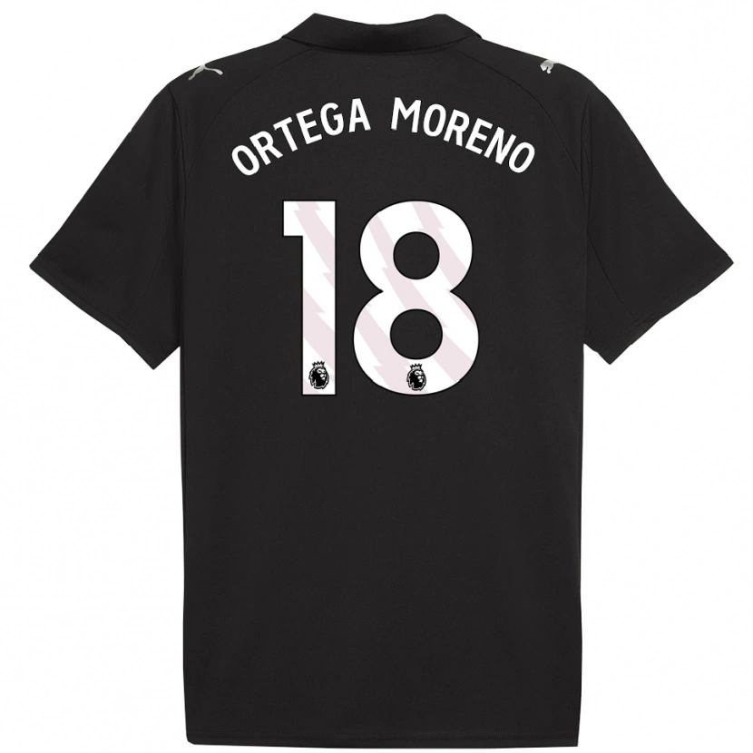 Danxen Homem Camisola Stefan Ortega #18 Preto Branco Alternativa 2025/26 Camisa