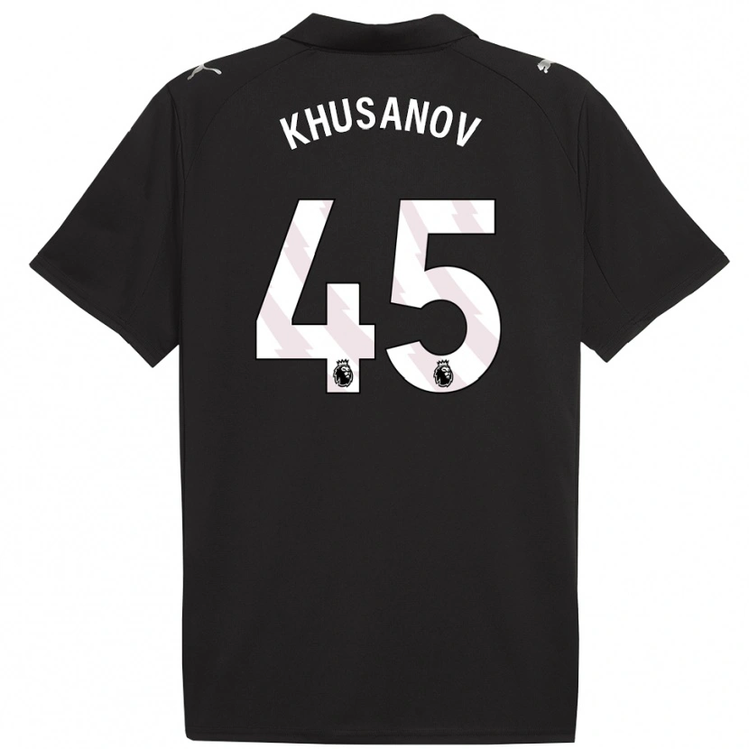 Danxen Homem Camisola Abdukodir Khusanov #45 Preto Branco Alternativa 2025/26 Camisa
