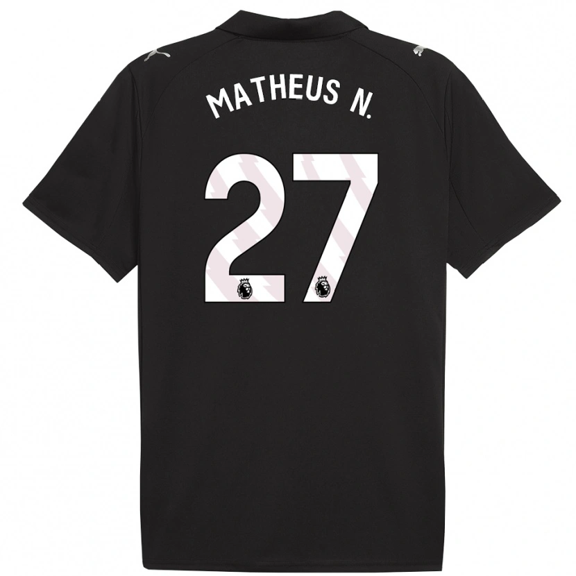 Danxen Homem Camisola Matheus Nunes #27 Preto Branco Alternativa 2025/26 Camisa