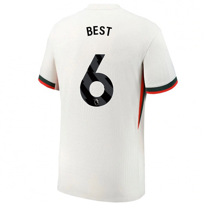 Danxen Homem Camisola Kian Best #6 Branco Verde Alternativa 2025/26 Camisa