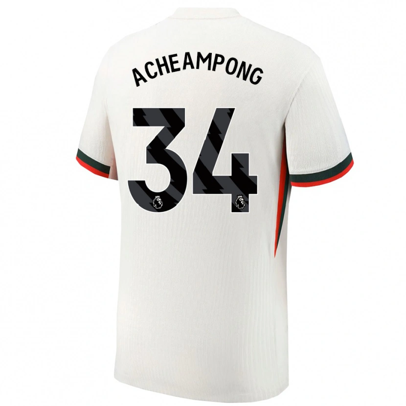 Danxen Homem Camisola Josh Acheampong #34 Branco Verde Alternativa 2025/26 Camisa