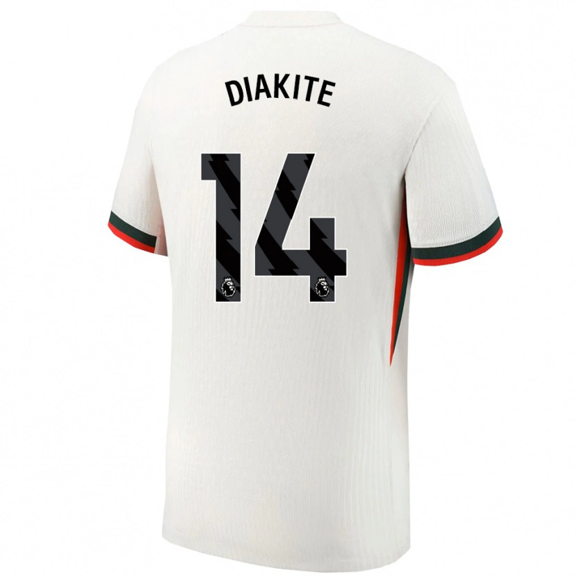 Danxen Homem Camisola Calvin Diakite #14 Branco Verde Alternativa 2025/26 Camisa
