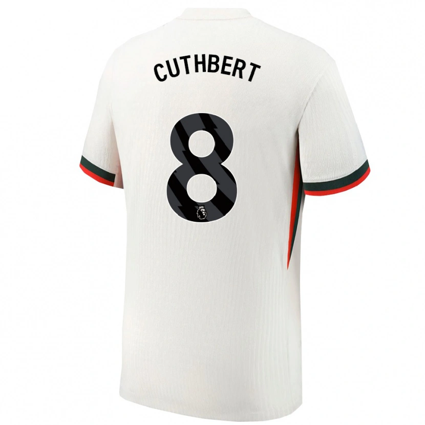 Danxen Homem Camisola Erin Cuthbert #8 Branco Verde Alternativa 2025/26 Camisa