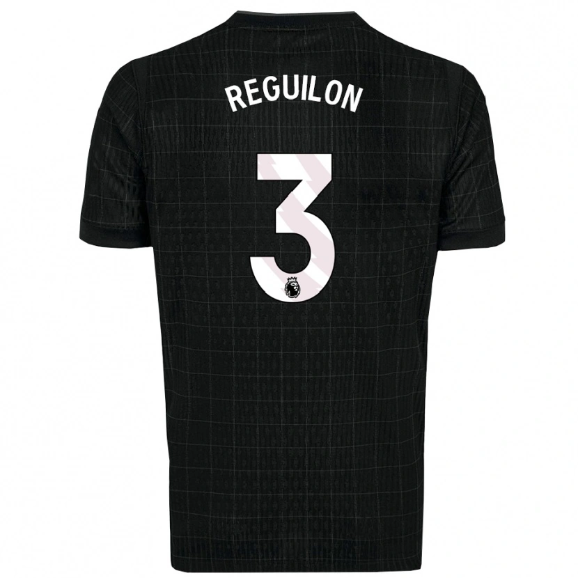 Danxen Homem Camisola Sergio Reguilon #3 Preto Cinza Alternativa 2025/26 Camisa