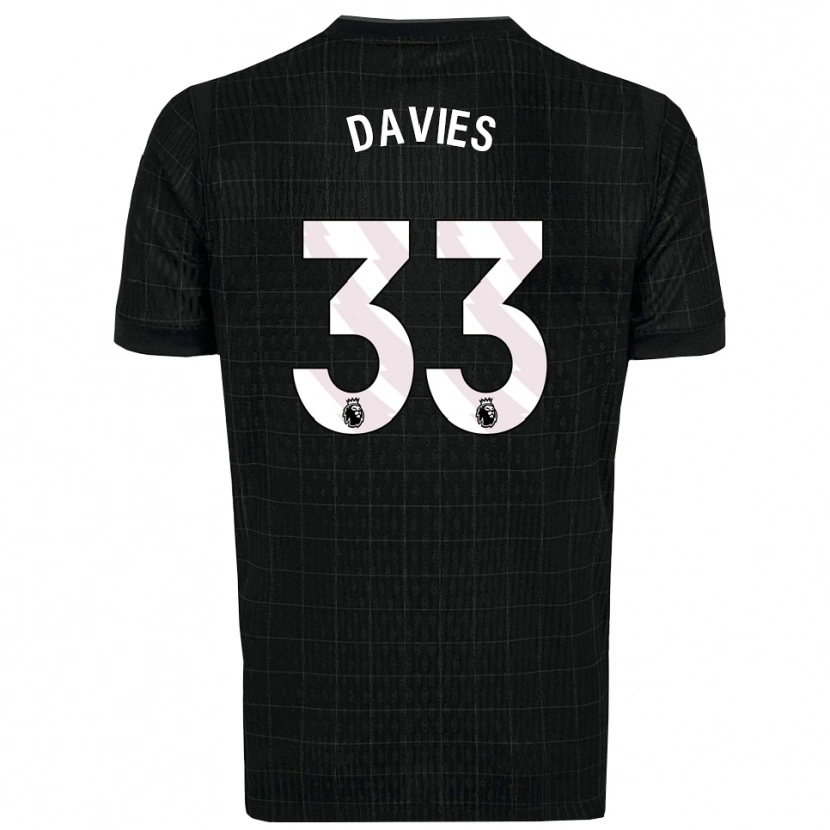Danxen Homem Camisola Ben Davies #33 Preto Cinza Alternativa 2025/26 Camisa