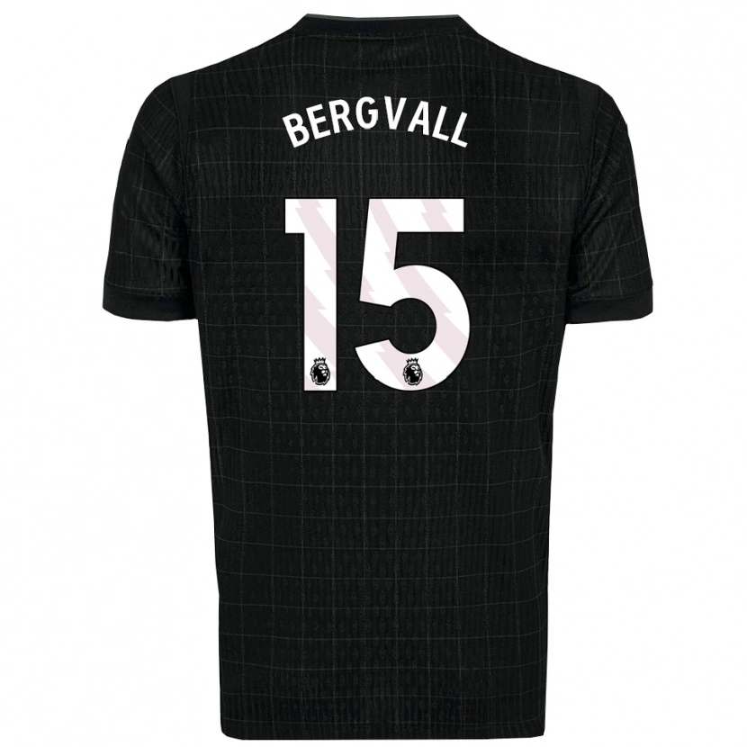 Danxen Homem Camisola Lucas Bergvall #15 Preto Cinza Alternativa 2025/26 Camisa