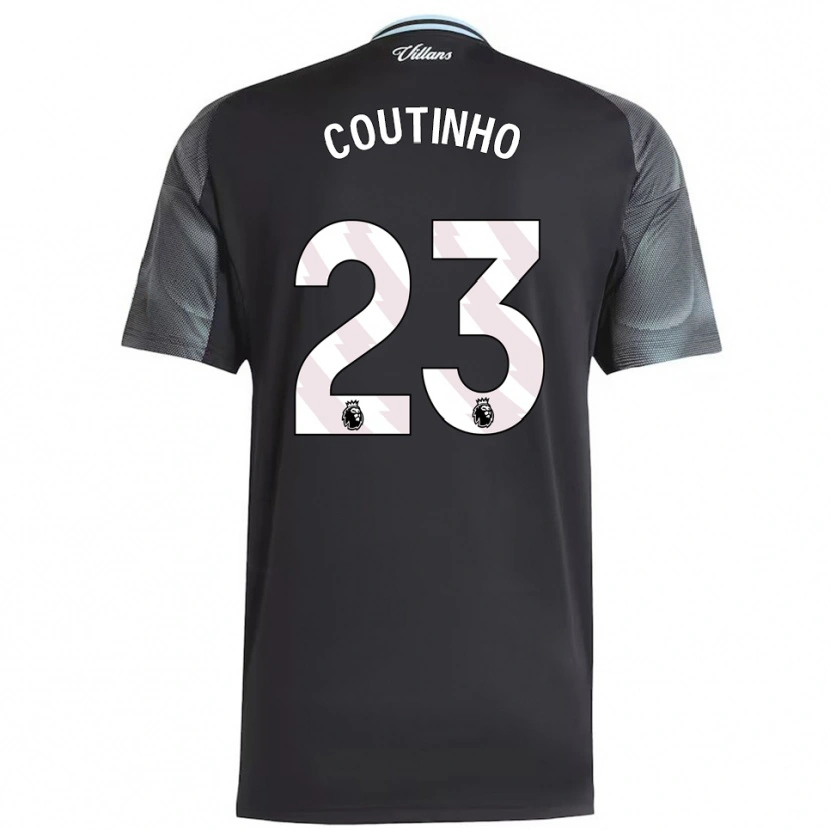 Danxen Homem Camisola Philippe Coutinho #23 Preto Azul Celeste Alternativa 2025/26 Camisa